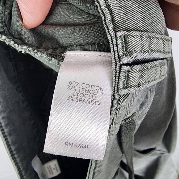 J. Jill Womens Cropped Pants Size 10 Green Gray Twill Wide Leg Stretch Comfort - Picture 6 of 6